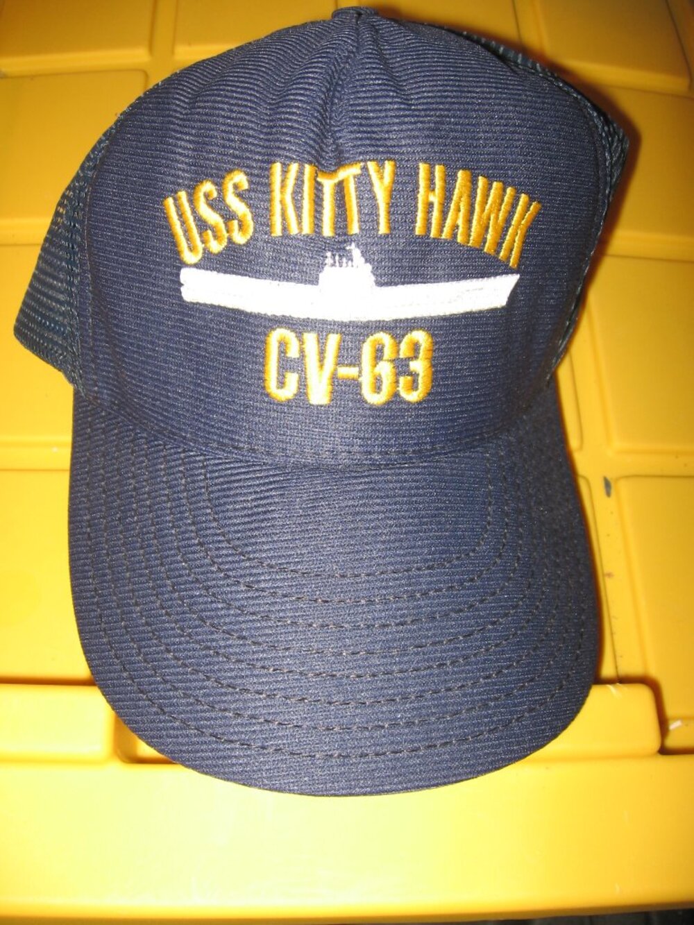 U.S.S. Kitty Hawk CV-63 Mesh Back Ballcap Original From Ship's Store Made in USA
